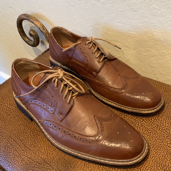 Perry Ellis Men’s Classic Oxford Wingtips Dress Casual Brown Shoes! Size 10! main image 6